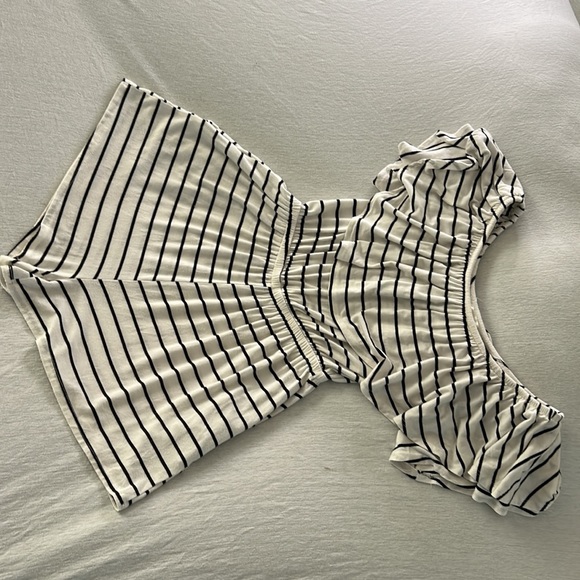 Sweet lovely by Jen black and white striped romper shorts - Picture 2 of 5